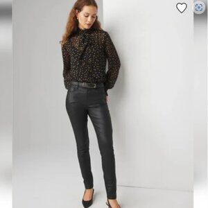 WHBM Size 6 COATED BLACK JEANS